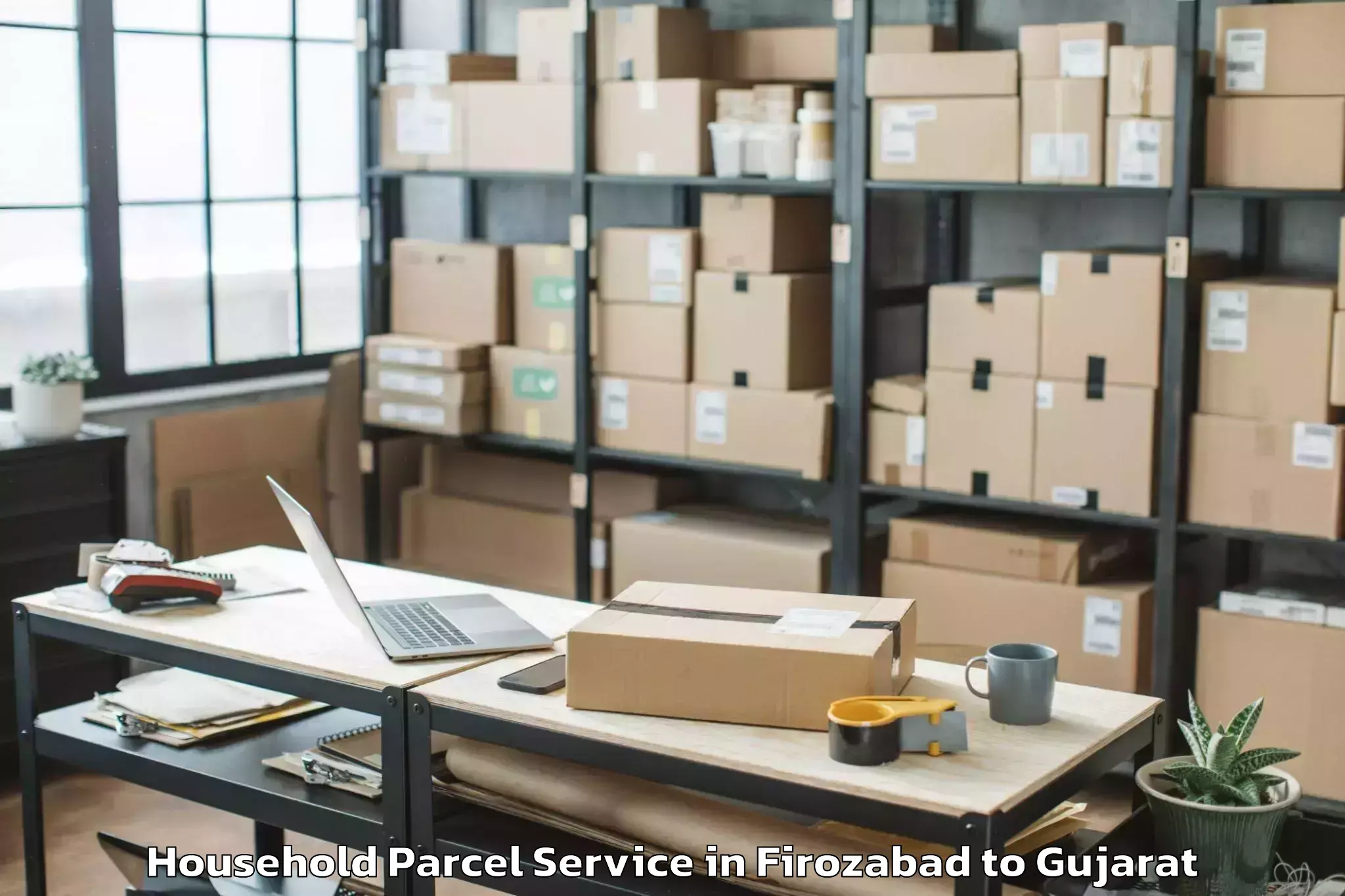 Book Your Firozabad to Kodinar Household Parcel Today